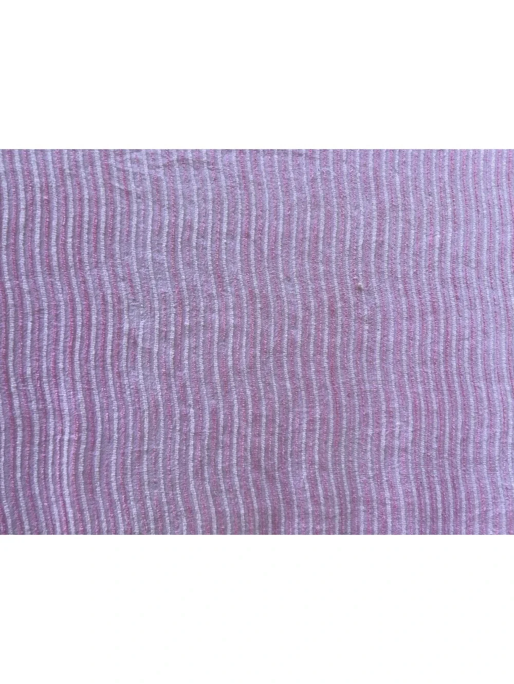 VTG Pastel Two-toned Ribbed Pink 100% Acrylic Chenille Blanket 70x100” Fringe